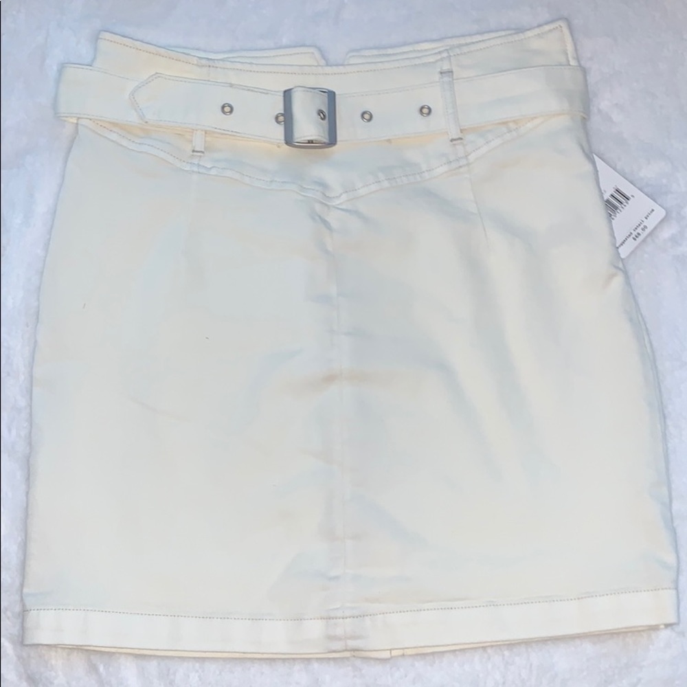 Free People white jean skirt